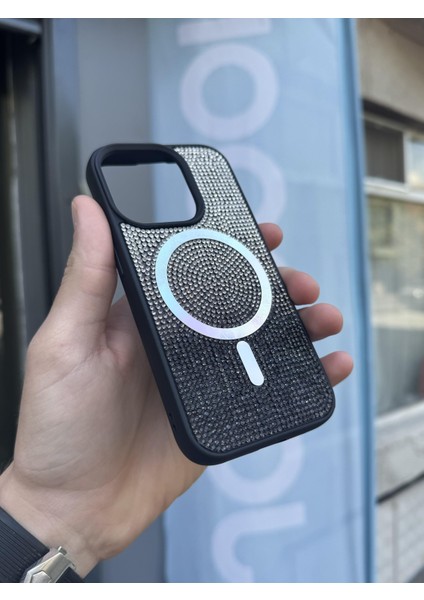 Iphone 15 Pro Max Kılıf Diamont Magsafe Hologramlı Kapak