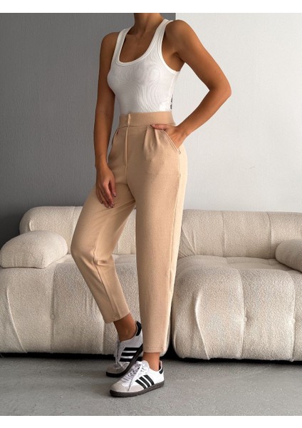 Crep Full Likralı Havuç Pantolon