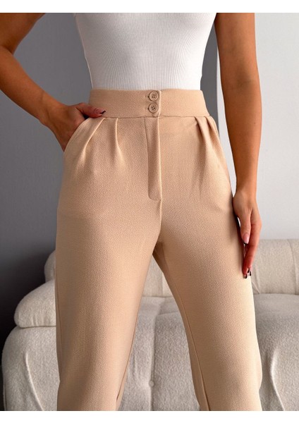 Crep Full Likralı Havuç Pantolon