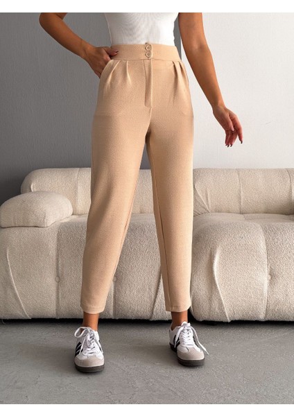 Crep Full Likralı Havuç Pantolon