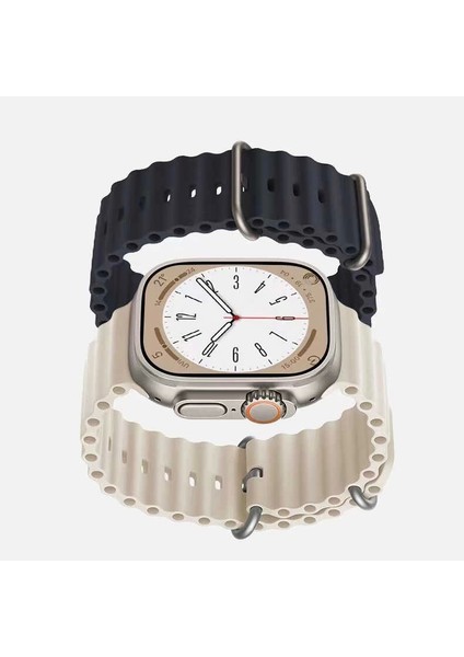 Apple Watch Ultra 2 49MM Redclick Krd-75 Terletmez Dalgalı Tasarım Silikon Kordon