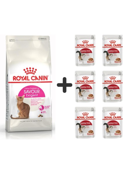 Savour Exigent Kuru Kedi Maması 4 kg + 6 Adet Yaş Mama