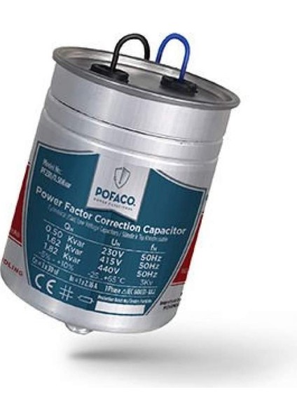 P400005 Pofaco 0.5 Kvar Trifaze 400V Silindir Tip Kandansatör