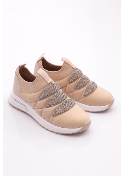 222 Kadın Kalin Taban Baklava Desenli Sneaker Ayakkabı