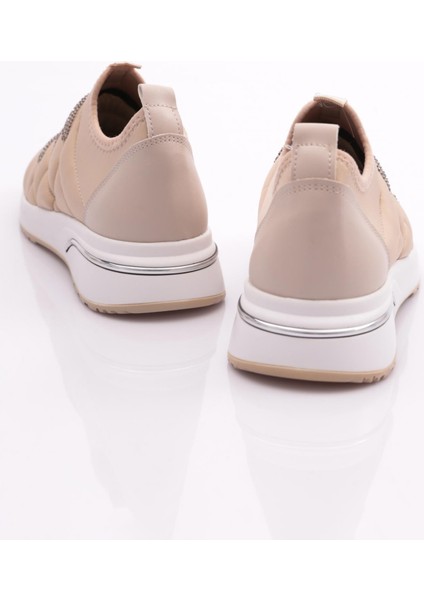222 Kadın Kalin Taban Baklava Desenli Sneaker Ayakkabı