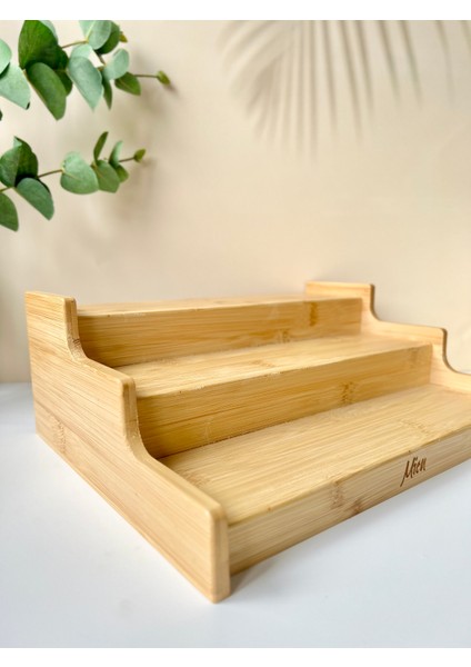 Bambu Merdiven Baharatlık | Kavanoz Standı 30 Cm