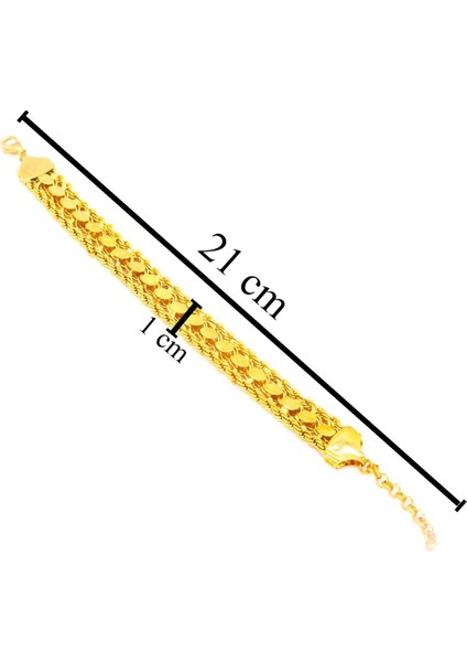 Altın Kaplama Burgu Zincir Ve Arpa Zincir Kadın Bileklik-18cm-21cm Boy fırsatları