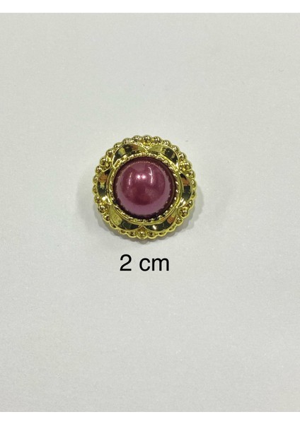 Vintage Serisi Düğme Seti / 2,5 cm 6 Lı Set (Gold - Bordo) fiyatları