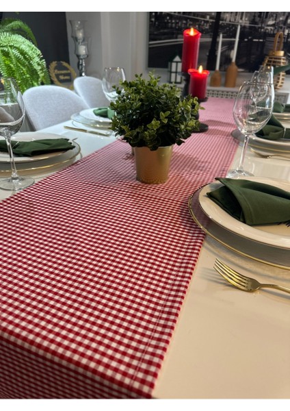 Pamuk Keten Mini Pötikare Dertsiz Kırmızı Runner indirimleri