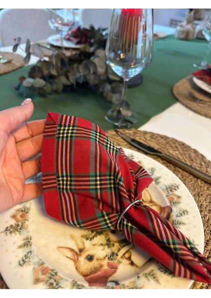 6 Lı Pamuklu Keten Leke Tutmaz Yeşil Kırmızı Peçete fiyatları