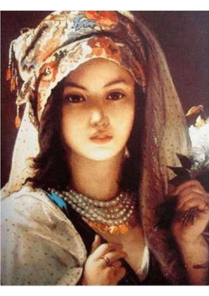 Kanvas türkmenkızı Sayılarla Boyama Seti Kasnaklı 100 x 140 cm