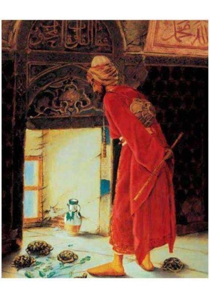 Kanvas kaplumbağa Terbiyecisi Sayılarla Boyama Seti Kasnaklı 100 x 140 cm