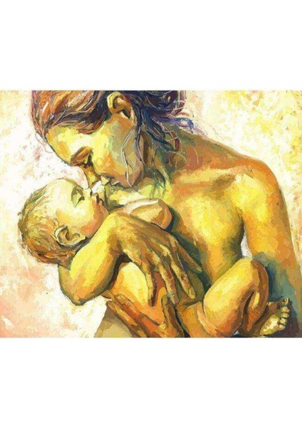 Kanvas bebeğim Sayılarla Boyama Seti Kasnaklı 100 x 140 cm