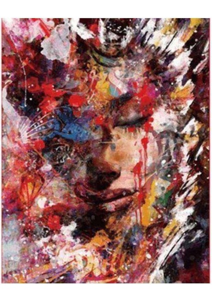 Kanvas renk Kraliçesi Sayılarla Boyama Seti Kasnaklı 100 x 140 cm