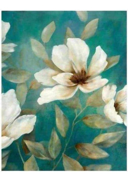 Kanvas huzur ve Çiçek Sayılarla Boyama Seti Kasnaklı 90 x 110 cm