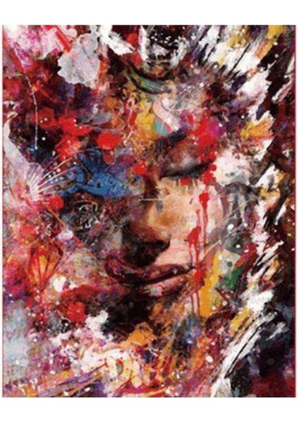 Kanvas renk Kraliçesi Sayılarla Boyama Seti Kasnaklı 50 x 65 cm