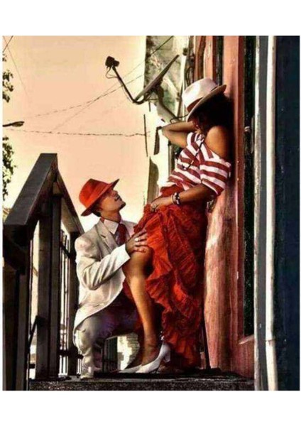 Kanvas aşka Doknuş Sayılarla Boyama Seti Kasnaklı 90 x 110 cm