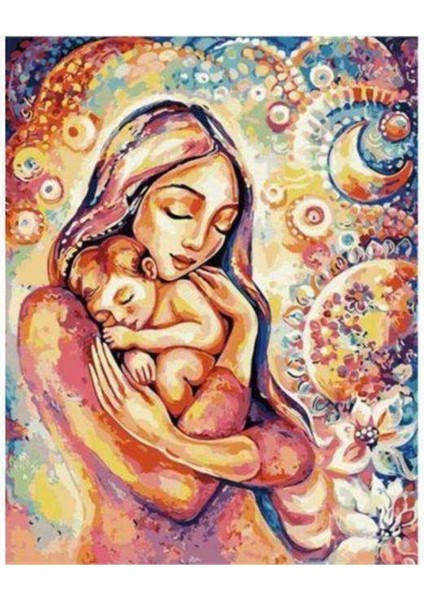 Kanvas sonsuz Sevgi Sayılarla Boyama Seti Kasnaklı 50 x 65 cm