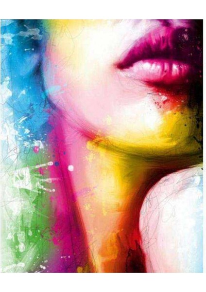 Kanvas tutkulu Kadın 2 Sayılarla Boyama Seti Kasnaklı 100 x 140 cm