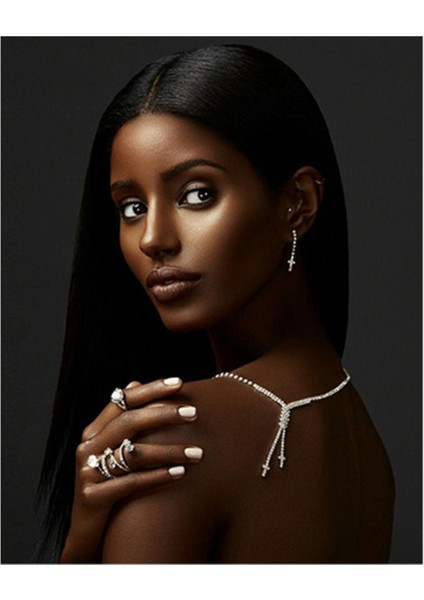 Kanvas afrikalı Zerafeti Sayılarla Boyama Seti Kasnaklı 50 x 65 cm