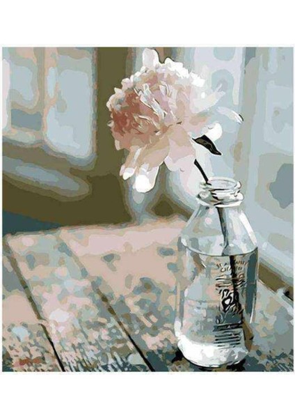 Kanvas duru Çiçek 2 Sayılarla Boyama Seti Kasnaklı 70 x 90 cm