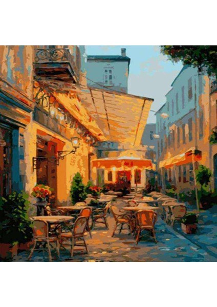 Kanvas düş Sokağı Sayılarla Boyama Seti Kasnaklı 50 x 65 cm