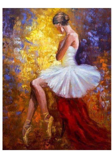 Kanvas balerin Sayılarla Boyama Seti Kasnaklı 90 x 110 cm