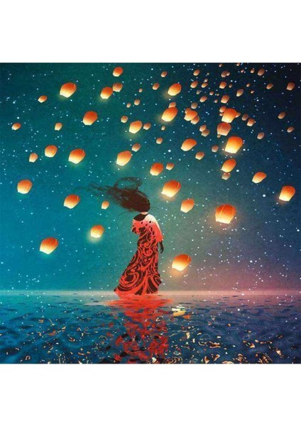 Kanvas dilek Balonu Sayılarla Boyama Seti Kasnaklı 100 x 140 cm