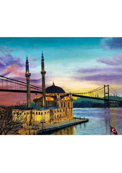 Kanvas İstanbul Ortaköy Boyama Seti Kasnaklı 100 x 140 cm