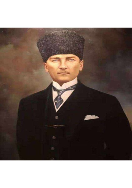 Kanvas ulu Önder Atatürk 2 Sayılarla Boyama Seti Kasnaklı 90 x 110 cm
