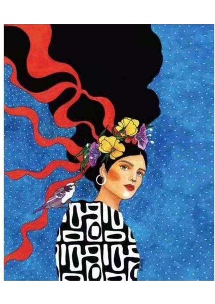 Kanvas modern Kadın Boyama Seti Kasnaklı 90 x 110 cm