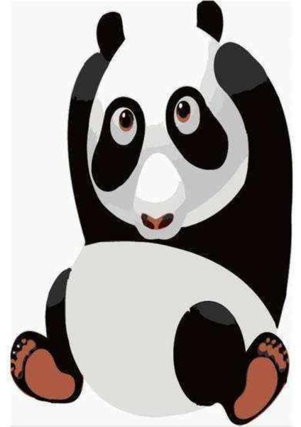 Kanvas uykulu Panda Sayılarla Boyama Seti Kasnaklı 70 x 90 cm