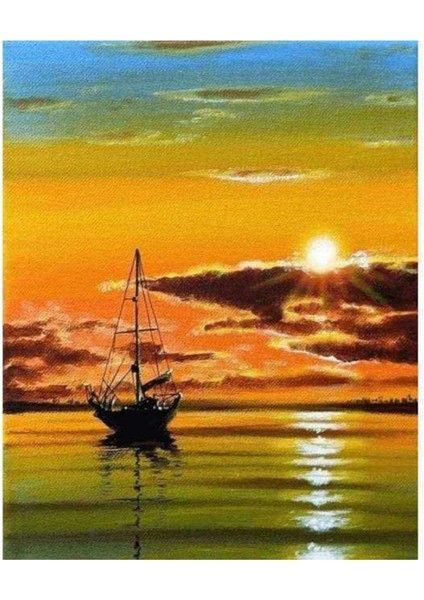 Kanvas huzura Yolculuk Sayılarla Boyama Seti Kasnaklı 50 x 65 cm