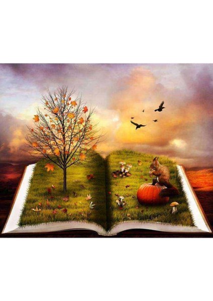 Kanvas sonbahar Hikayesi Boyama Seti Kasnaklı 70 x 90 cm