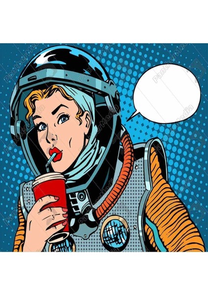 Kanvas popart Astronot Sayılarla Boyama Seti Kasnaklı 40 x 50 cm