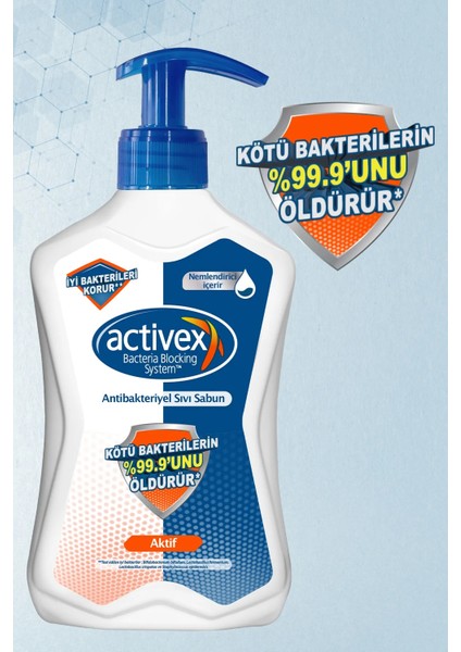 Antibakteriyel Activex Sıvı Sabun Aktif 500 ml  x 3 Adet