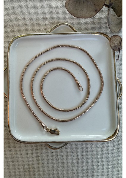 Bombeli Zincir Çelik Kolye 45CM