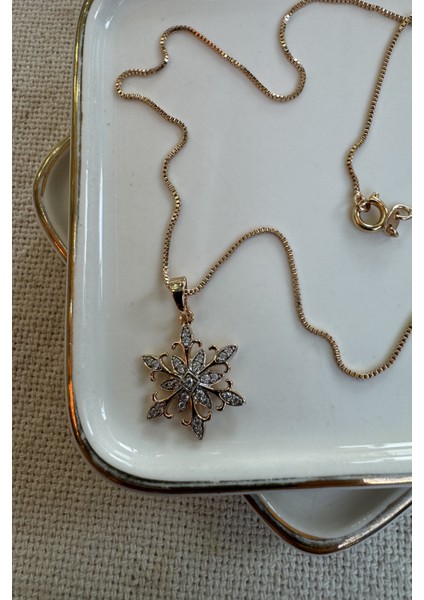 Kar Motifi Çelik Kolye 45CM