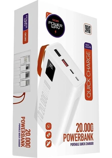 Powerway Tx-20 20000 Mah Çift Usb'li Powerbank Güç Kaynağı Güç Bankası