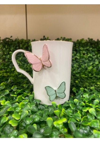 Kupa Bardak Porselen Kelebek Detaylı indirimleri