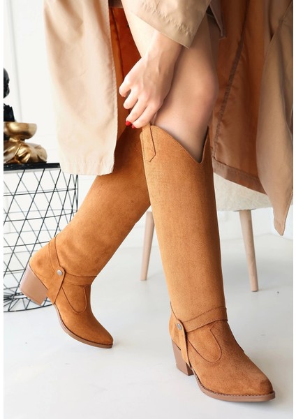 Milla Taba Süet Tak Çıkar Topuklu Bot ve Çizme modelleri