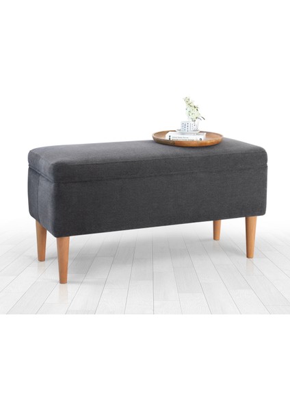 Lorence Home Glend Sandıklı Bench Puf - Gri