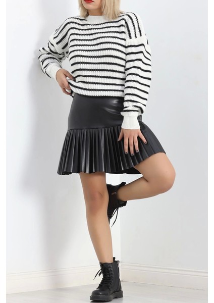 Bisiklet Yaka Çizgili Triko Kemiksiyah - 11188.1577. fırsatları