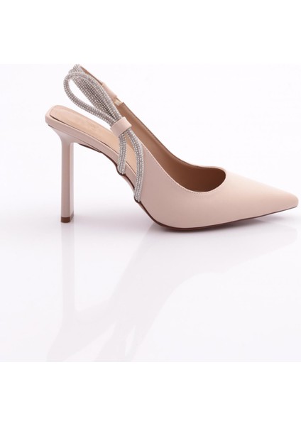 C5020 Kadin Yani Taşli Topuklu Abiye Ayakkabi