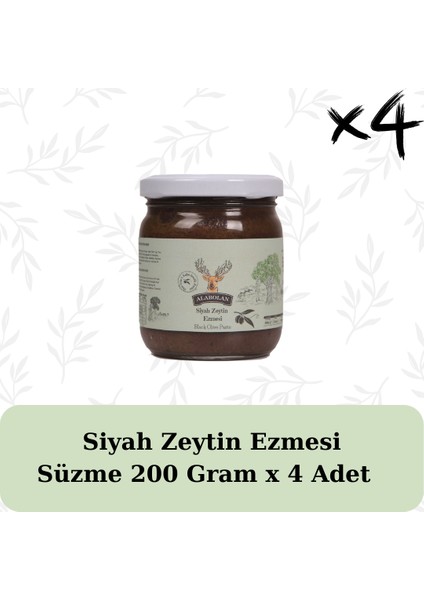 Siyah Zeytin Ezmesi 4 Ad. X200 gr Cam Kavanoz