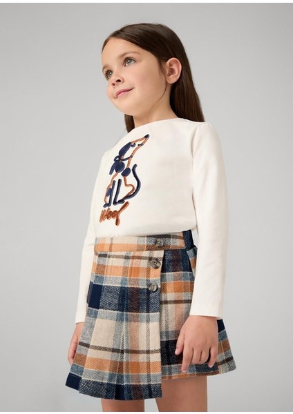 04-09 Yaş Kız Çocuk Ekose Şort Etek
