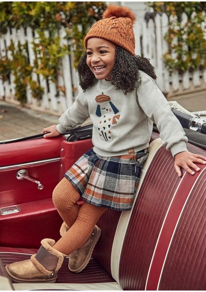 04-09 Yaş Kız Çocuk Ekose Şort Etek fiyatları