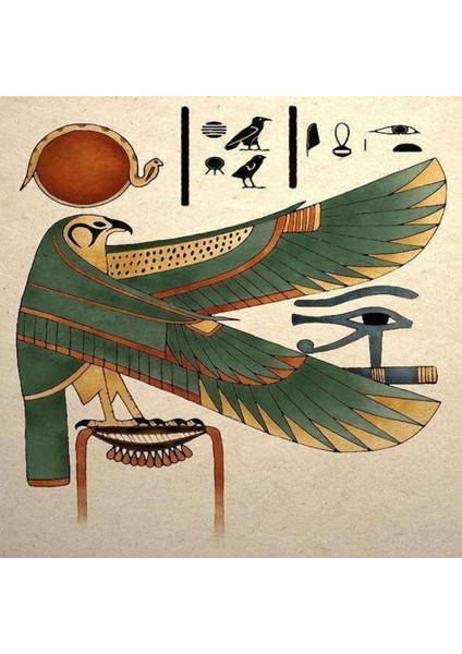 Kanvas mısır Tanrısı Horus Sayılarla Boyama Seti Kasnaklı 60 x 75 cm
