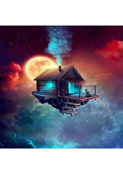 Kanvas gökyüzünde Yaşam Sayılarla Boyama Seti Kasnaklı 60 x 75 cm