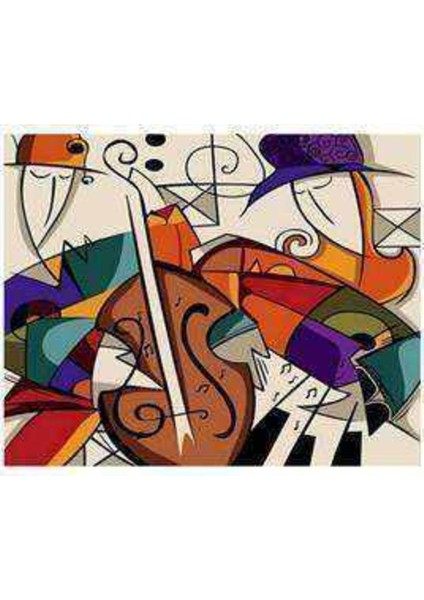 Kanvas picasso Müzik Sayılarla Boyama Seti Kasnaklı 60 x 75 cm